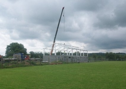 First Floor of the new dressing room being laid into place